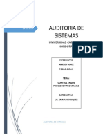 Controles de Programas y Procesos de Auditoria Informatica