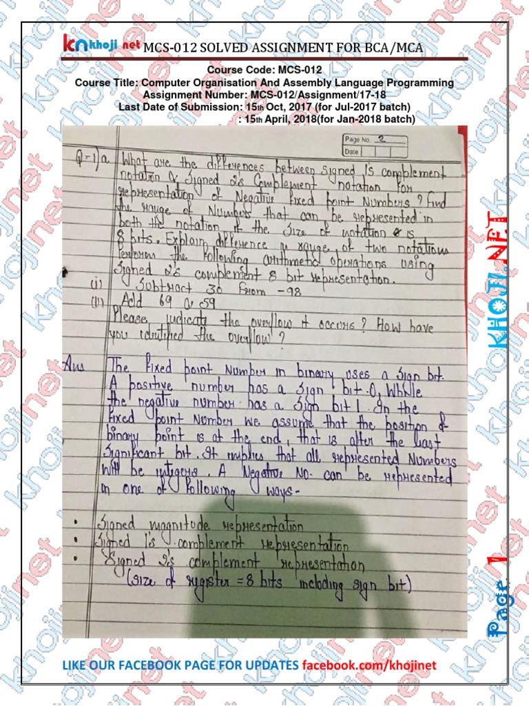BCA/MCA Solved Assignment | PDF | Areas Of Computer Science | Computer ...