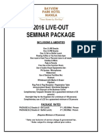 2016 Live Out Seminar Package Flyer