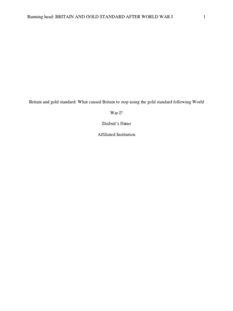 Sample Paper Assignment | PDF | Gold Standard | Interest Rates