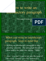 C Introductory Paragraphs