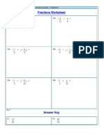 Fractions Worksheet: Answer Key