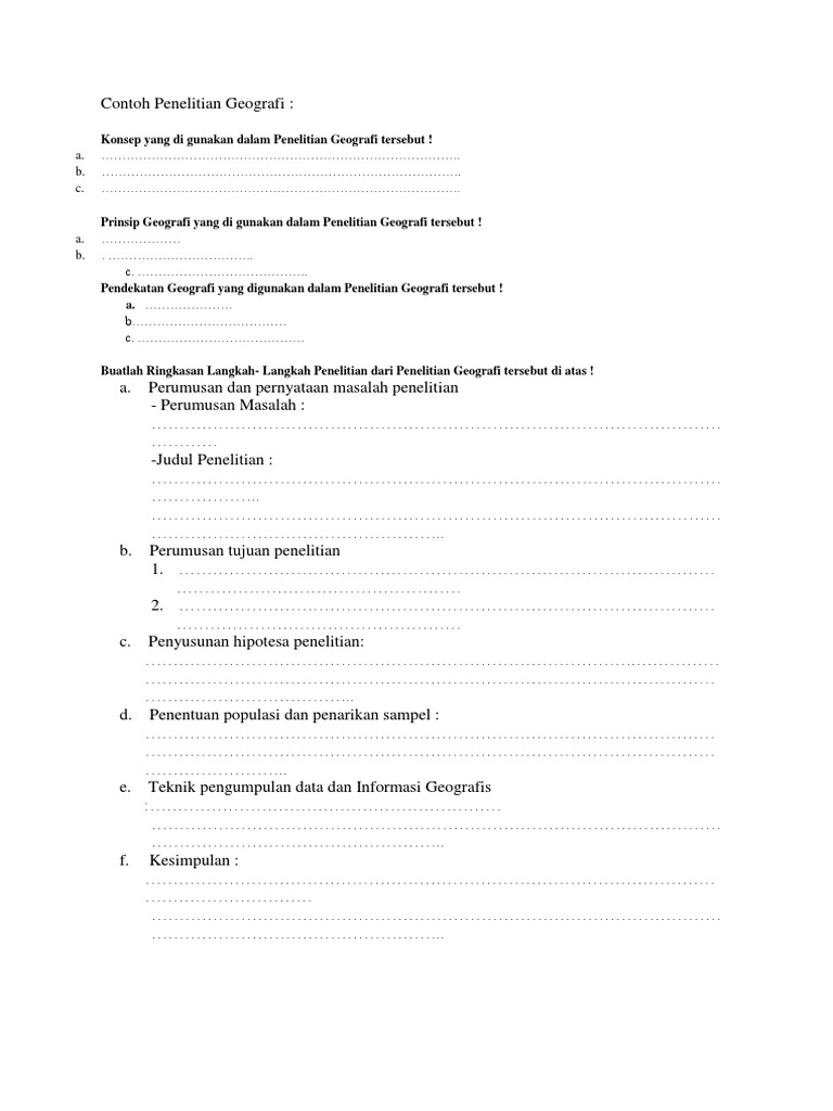 Contoh Penelitian Geografi