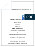 A Study On Behoviour of Investors In: S.Jayanth Register No: 088001803033