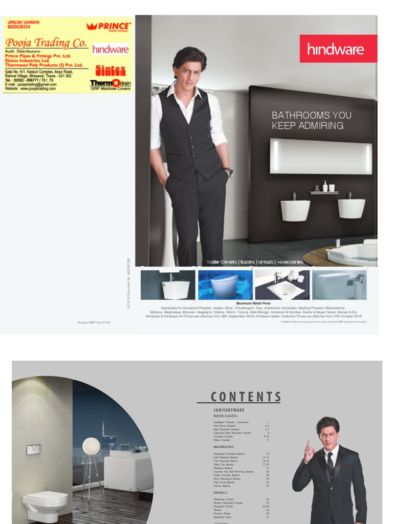 Hindware Sanitaryware PDF Plumbing Hygiene