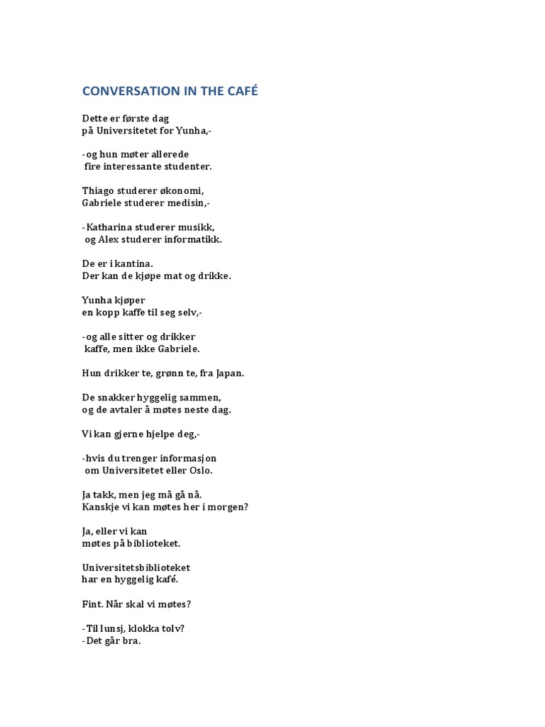 Norwegian Transcript 1.4 | PDF