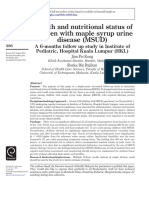 Growth and Nutritional Status of Children With Maple Syrup Urine Disease