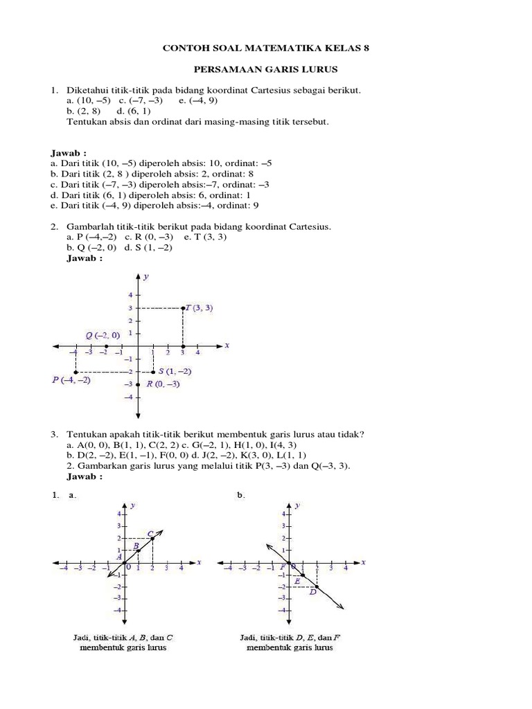 Mat 8 Persamaan Garis Lurus Smt 1 Pdf