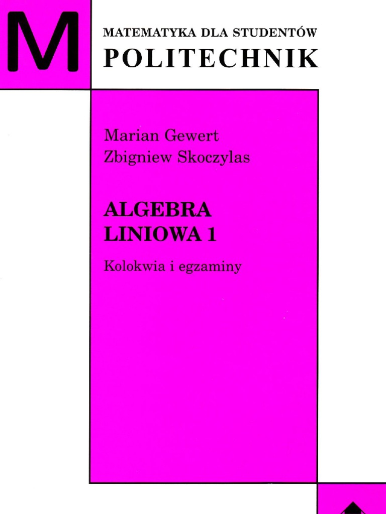 Algebra Liniowa Przykłady I Zadania Pdf