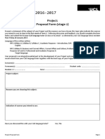 Course Units 2016-2017: Project: Proposal Form (Stage 2)