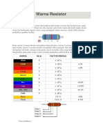 Tabel Kode Warna Resistor