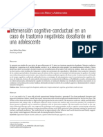 Intervención cognitivo - conductual en un caso de trastorno negativista desafiante en una adolescente