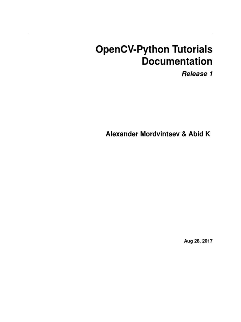 Opencv Python Tutroals | PDF | Python (Programming Language) | Computer ...
