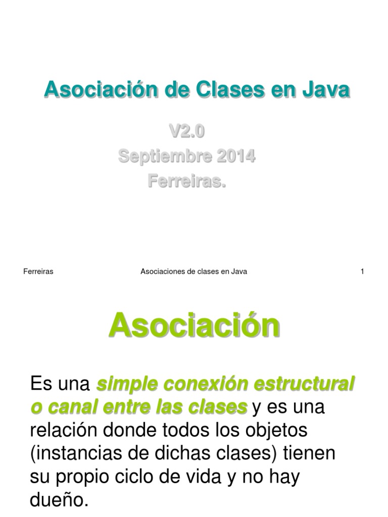 3-Asociaciones de Clases en Java | PDF | Java (lenguaje de programación ...