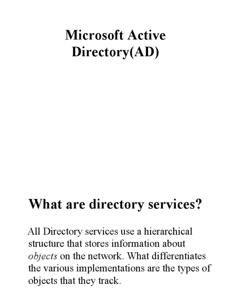 Understanding Microsoft Active Directory | PDF | Active Directory ...