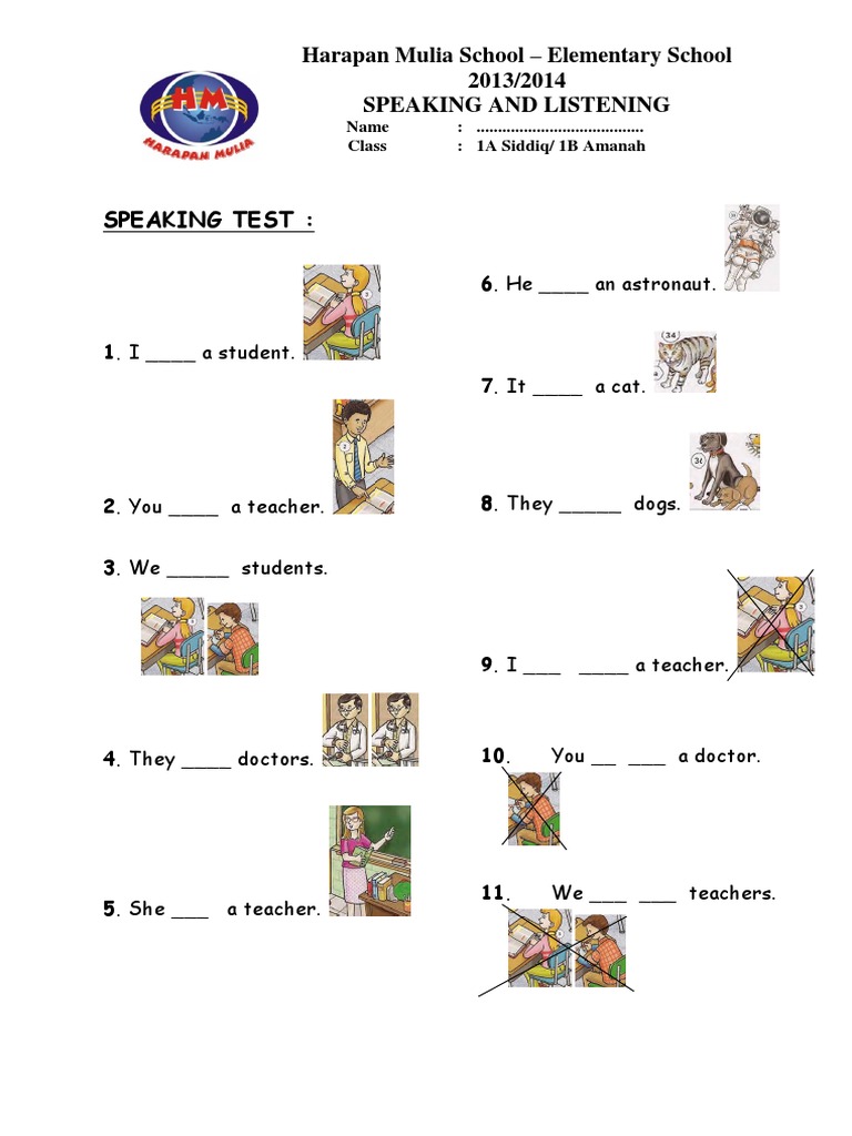 Speaking and Listening Test 1A/1B | PDF