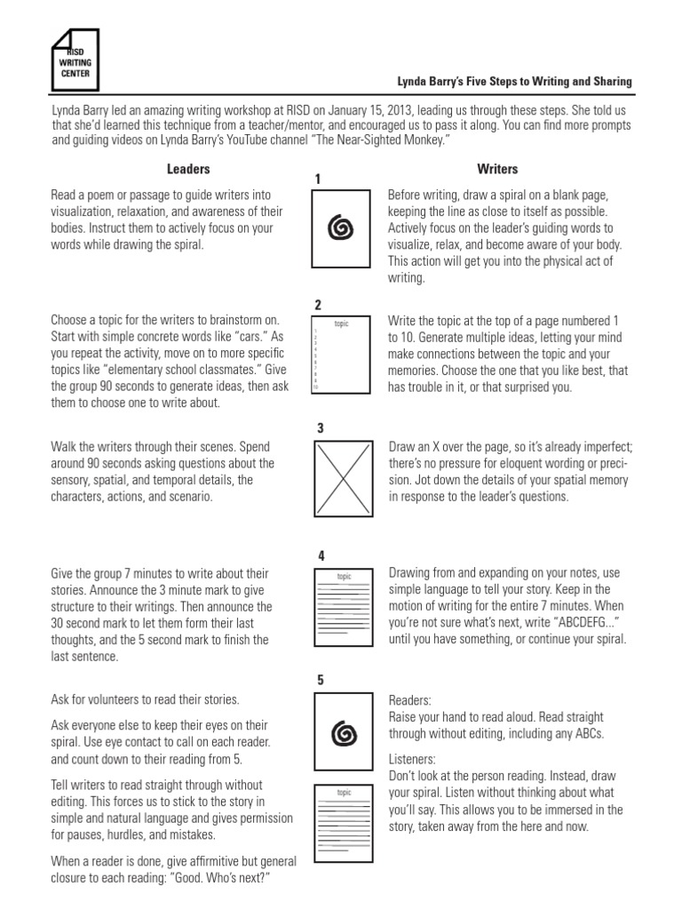 Lynda Barry's Writing Guide PDF SelfImprovement