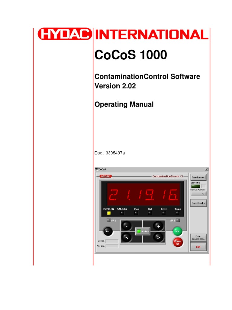 Cocos 1000: Contaminationcontrol Software Operating Manual | PDF ...