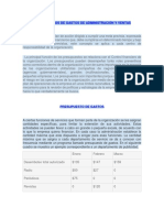 Presupuestos de Gastos de Administración y Ventas