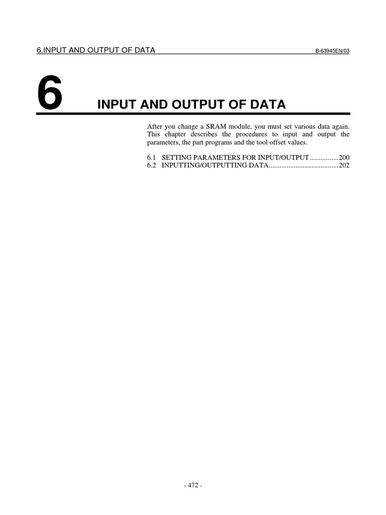 FANUC Data Input/Output Procedures | PDF | Parameter (Computer ...