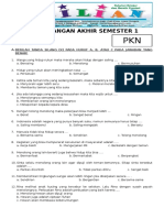 Soal UAS PKN Kelas 2 SD Semester 1 (Ganjil) Dan Kunci Jawaban (Www.bimbelbrilian.com)