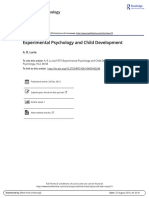 Experimental Psychology and Child Development