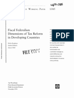 1994 Fiscal Federalism Dimensions of Tax Reform in Developing Countries PDF