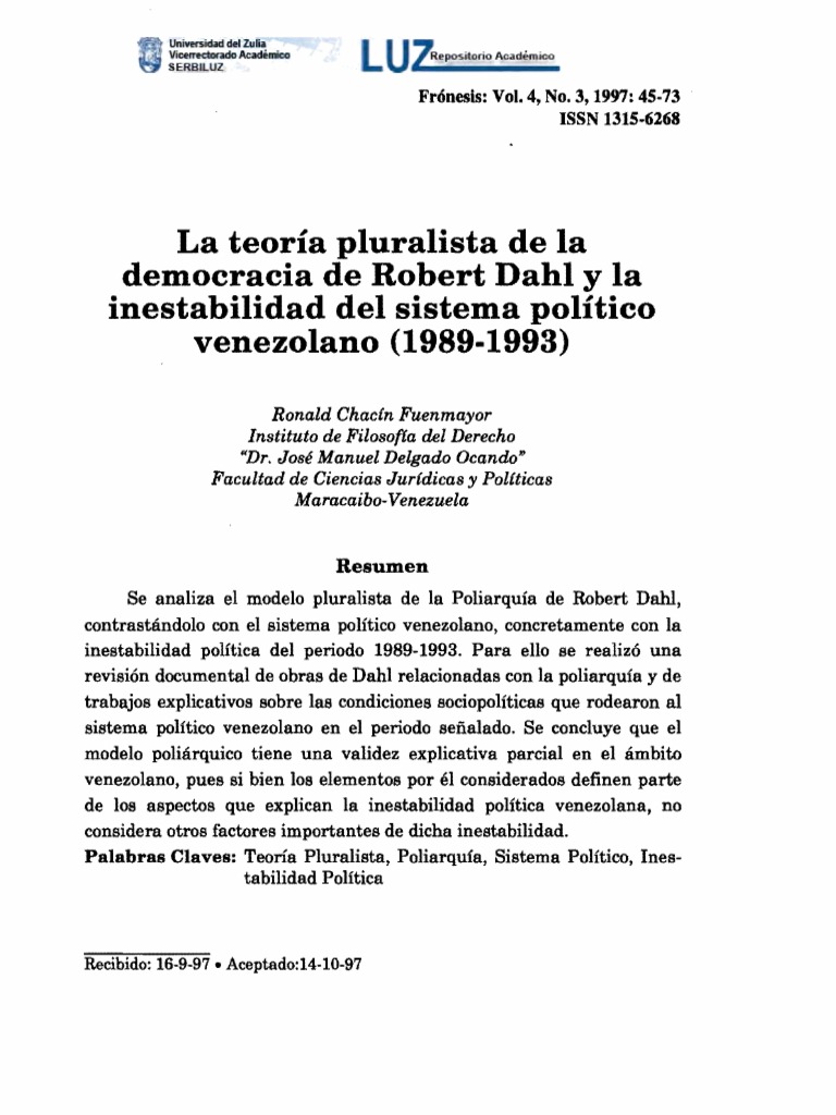 Com Base No Texto De Robert Dahl No Quadro