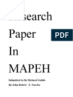 Research Paper in Mapeh: Submitted To:sir Richard Gabilo By:John Robert E. Narciso