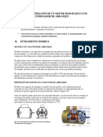 Arranque y Operación de Un Motor Monofasico Con Condesador de Arranque