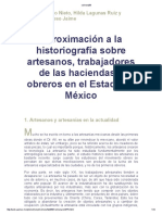 Aproximación a la historiografía sobre artesanos, trabajadores de las haciendas y obreros en el Estado de México