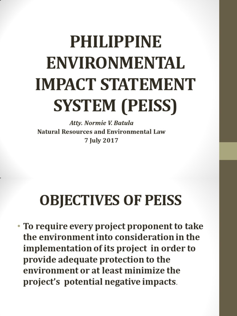 Philippine Environmental Impact Statement System (Peiss) Natural