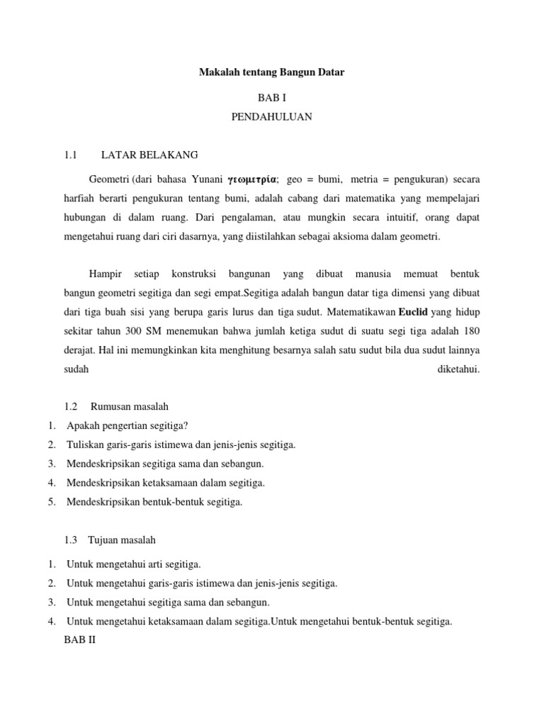 Makalah Tentang Bangun Datar