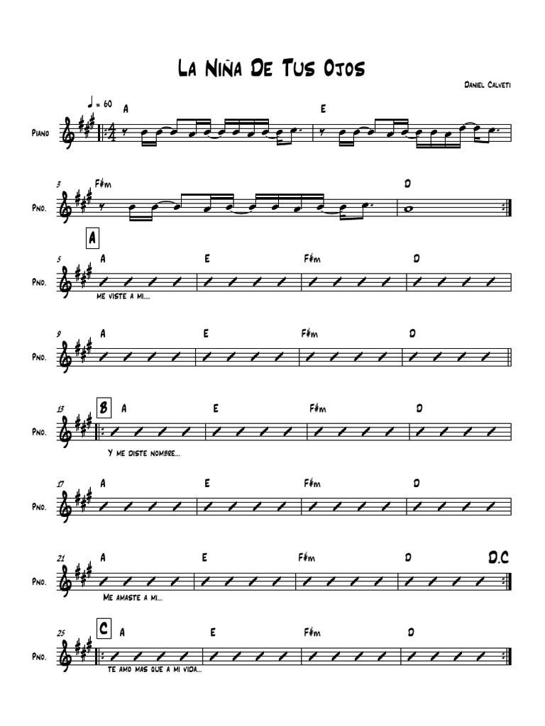 La Niña De Tus Ojos Chords – La Niña De Tus Ojos Uke tab by Daniel ...