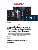Japan Hails Progress in TPP Trade Talks, Despite Discord With Canada