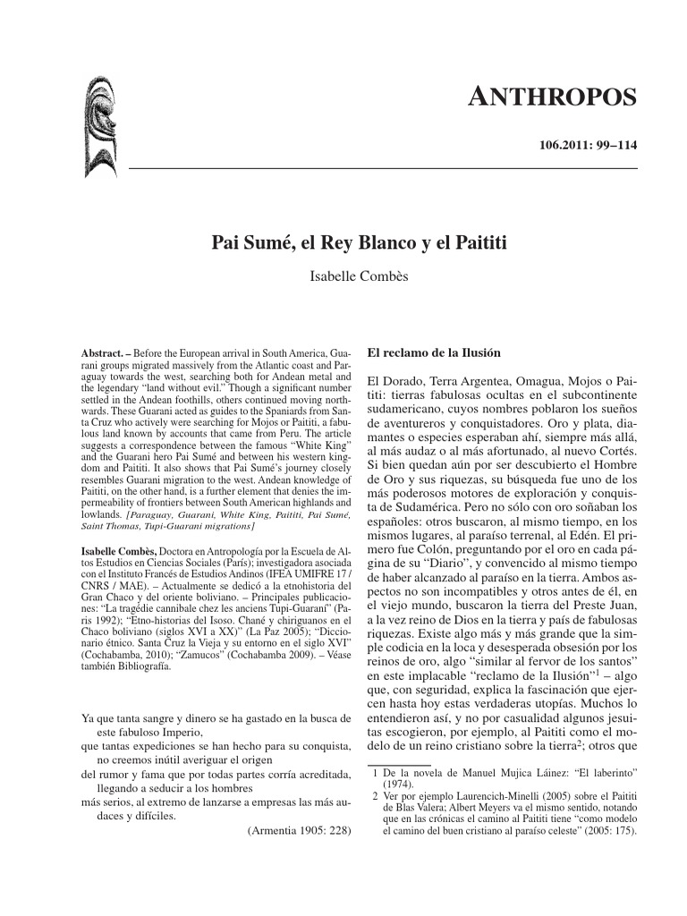 Pai Sumé y la búsqueda de Paititi | PDF | Imperio Inca | Idiomas