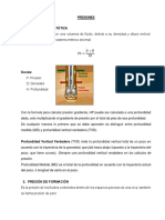 Presiones en perforación de pozos petroleros: Presión hidrostática, de formación, fractura y sobrecarga