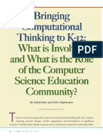 Bringing Computational Thinking K12 Barr Stephenson 2011