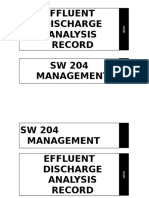 Effluent Discharge Analysis Record SW 204 Management