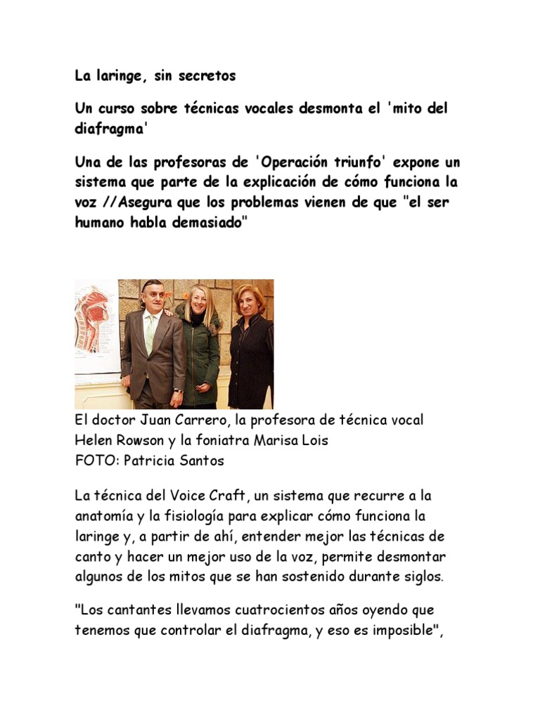 Voice Craft: La voz sin mitos | PDF | Sicología | Science