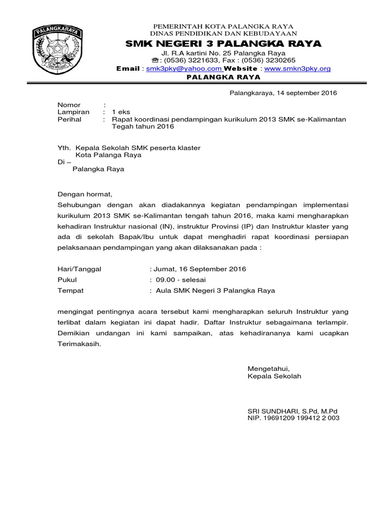 Kumpulan Koleksi Contoh Undangan Rapat Study Tour Gratis