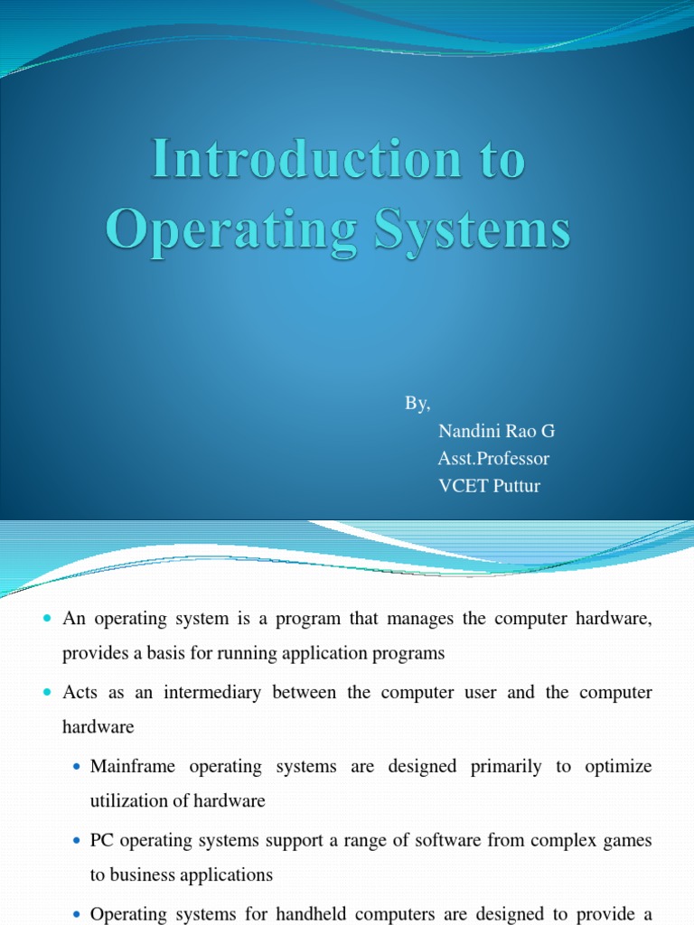 An Overview of Operating System Functions, Classifications, and System ...