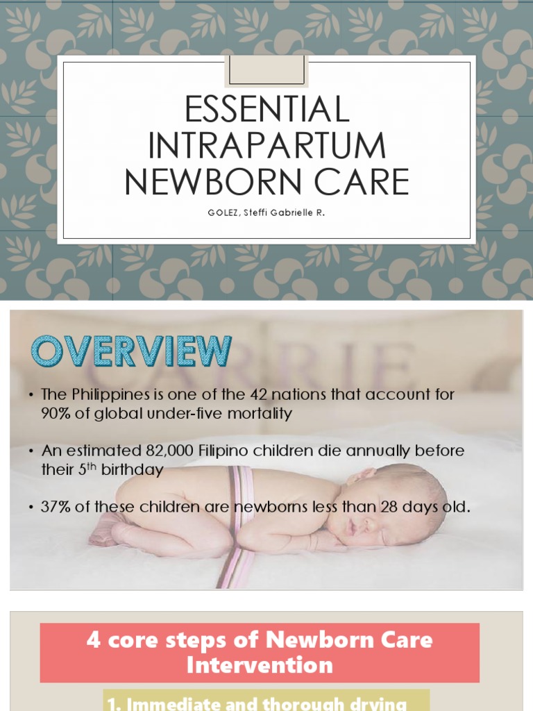 Essential Intrapartum Newborn Care: GOLEZ, Steffi Gabrielle R | PDF