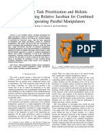 Investigating Task Prioritization and Holistic Coordination Using Relative Jacobian For 3-Arm Parallel Manipulators