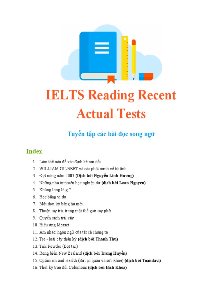 IELTS Reading Recent Actual Tests | PDF