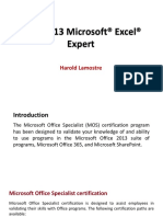 MOS 2013 Microsoft® Excel® Expert: Harold Lamostre