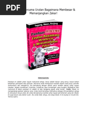 Panduan Urutan Besar Panjangkan Zakar Pdf