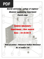 " Control Laboratory " Experiment: Flow Control Date: 19-10-2015