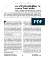 The Influence of Incidental Affect On Consumers' Food Intake