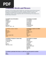 Transition Words and Phrases